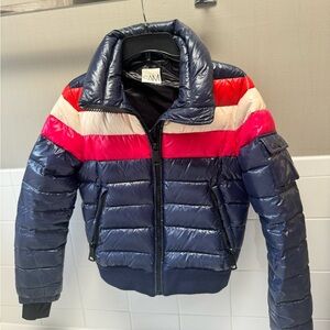 SAM. Blue and Pink Puffer Jacket